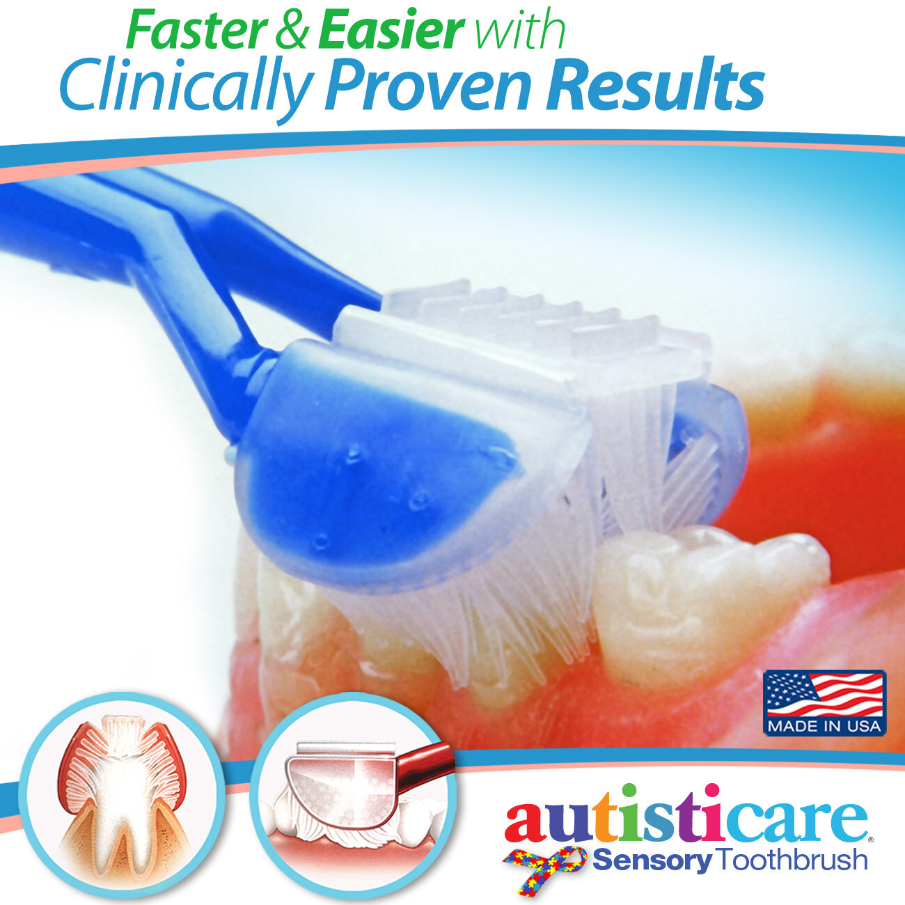 Autisticare 3Sided Toothbrush for Autism Special Needs Store