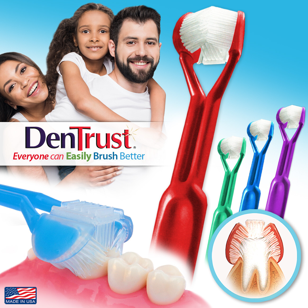 DenTrust 3SIDED Toothbrush for Adult, Child and Teen’s Buy DenTrust