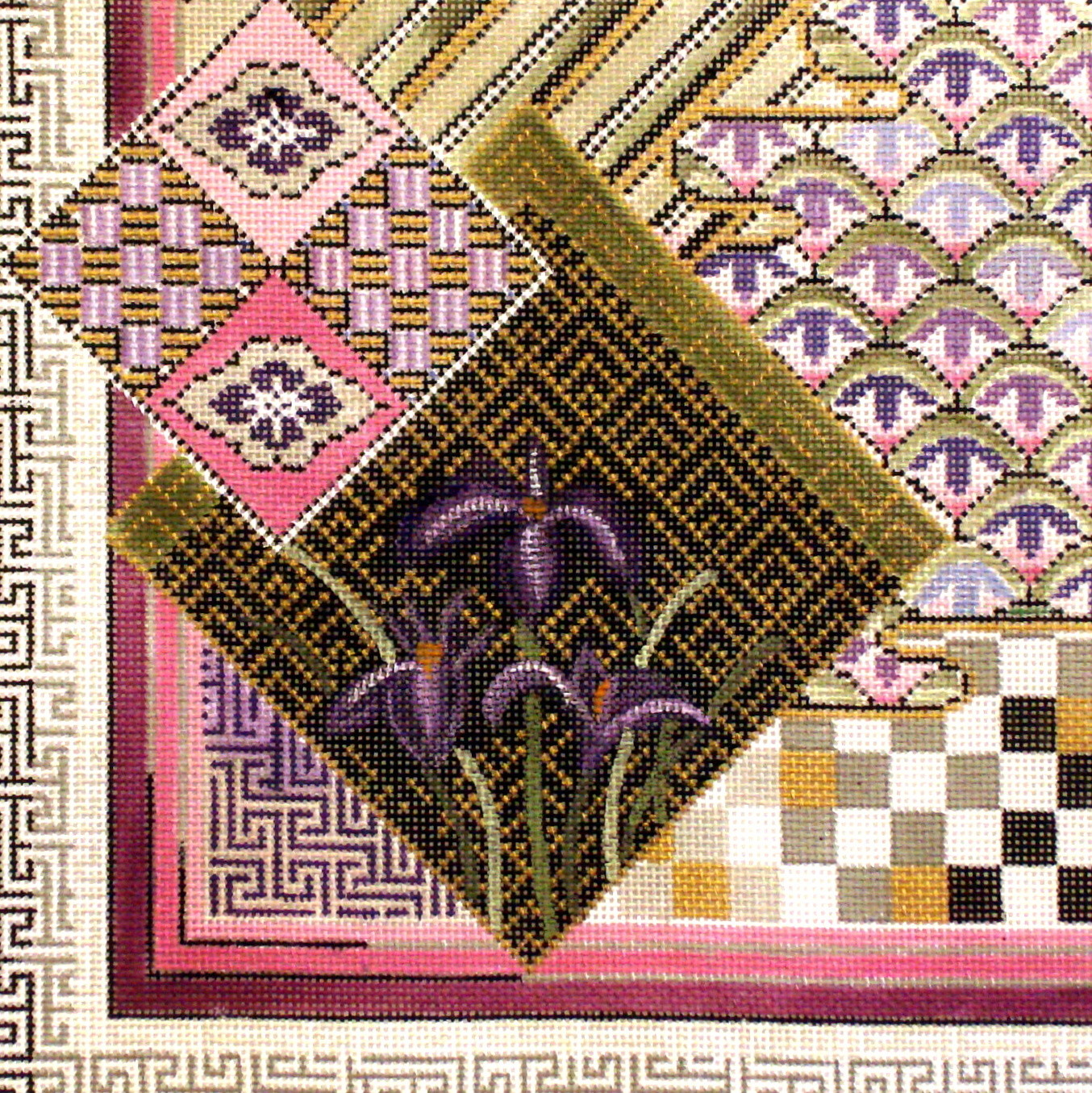 Japanese Quilt (hand painted by Mindy) Needlepoint Canvases