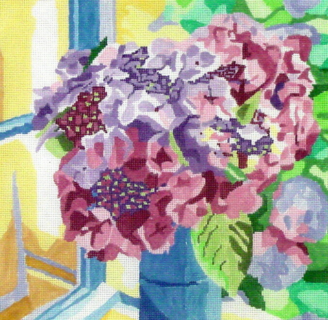 Summer Day Hydrangea (hand painted from Jean Smith) Needlepoint