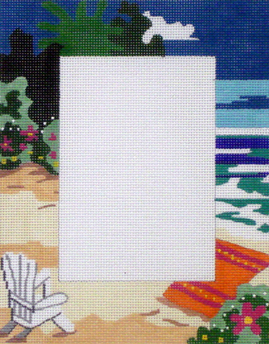 At the Beach (hand painted from PLD Designs) Needlepoint Canvases Needelpoint Alley