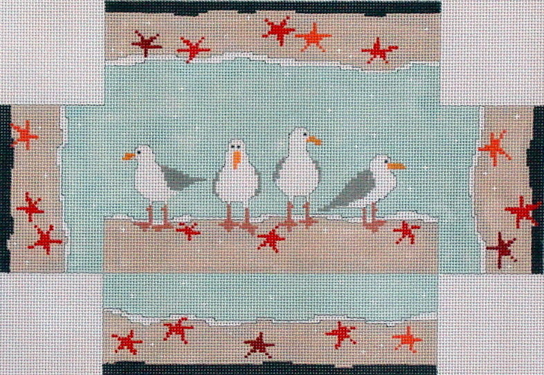 Seagulls Brick Cover (handpainted by Pippin) Needlepoint Canvases