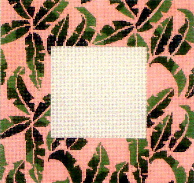 Banana Palm Leaves Picture Frame (Handpainted by Kirk & Bradley) Needlepoint Canvases