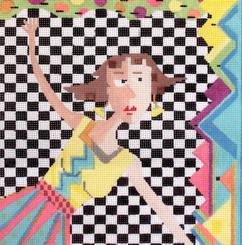 “Off Balance” (handpainted by Penny MacLeod) Needlepoint Canvases