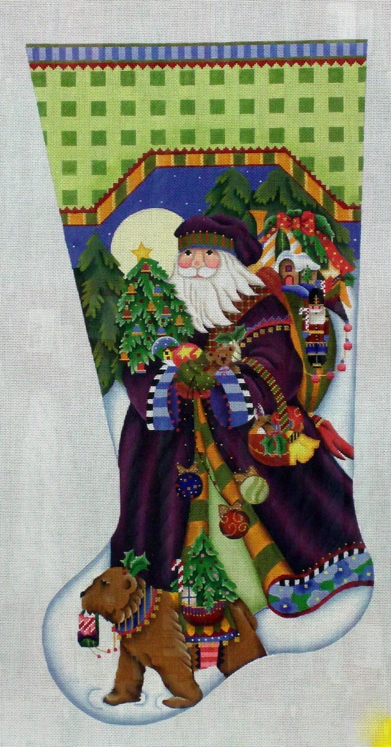 Fancy Santa Stocking (handpainted from Melissa Shirley Designs)*Product