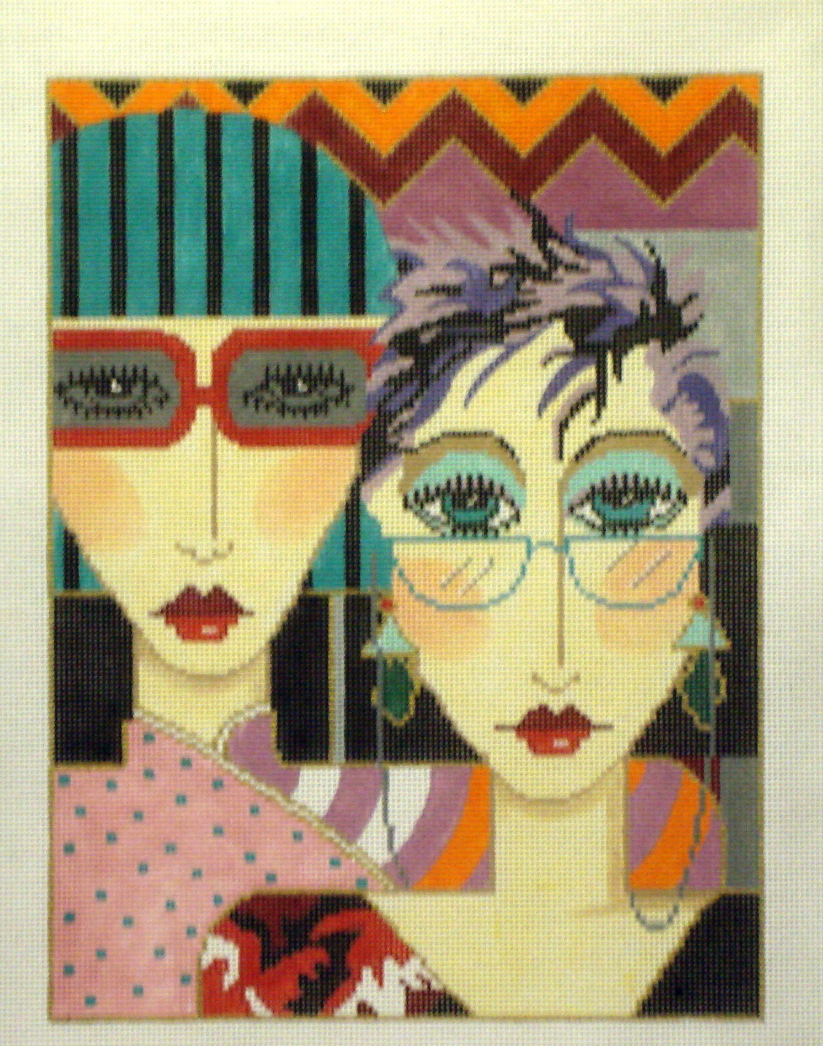 Glasses (Handpainted by Barbara Russell) Needlepoint Canvases