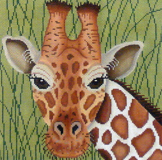 Giraffe in Grasses (Handpainted by JP Needlepoint) Needlepoint