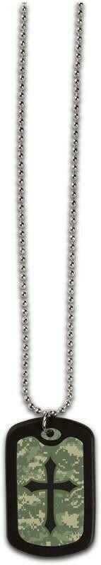 Faith tag necklace-Digital Camo Cross