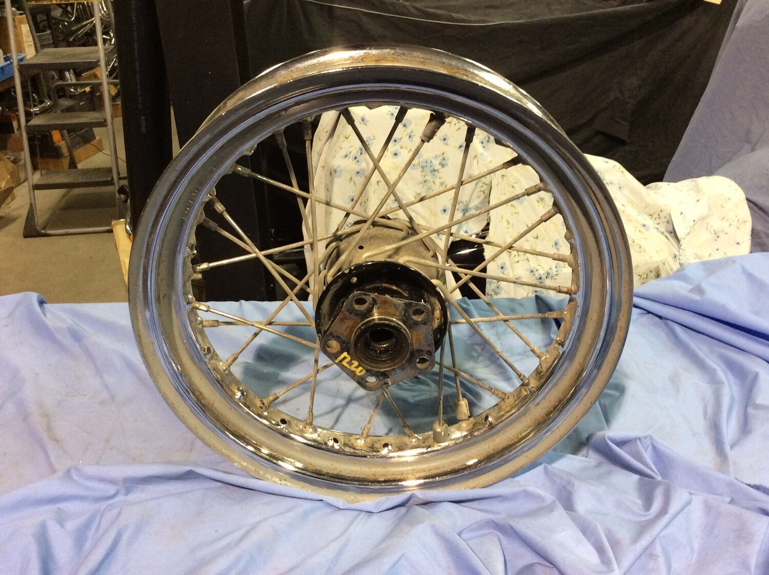 HARLEY OEM 4308681 Shovelhead Rim MISSING SPOKES GOOD RIM/HUB 16