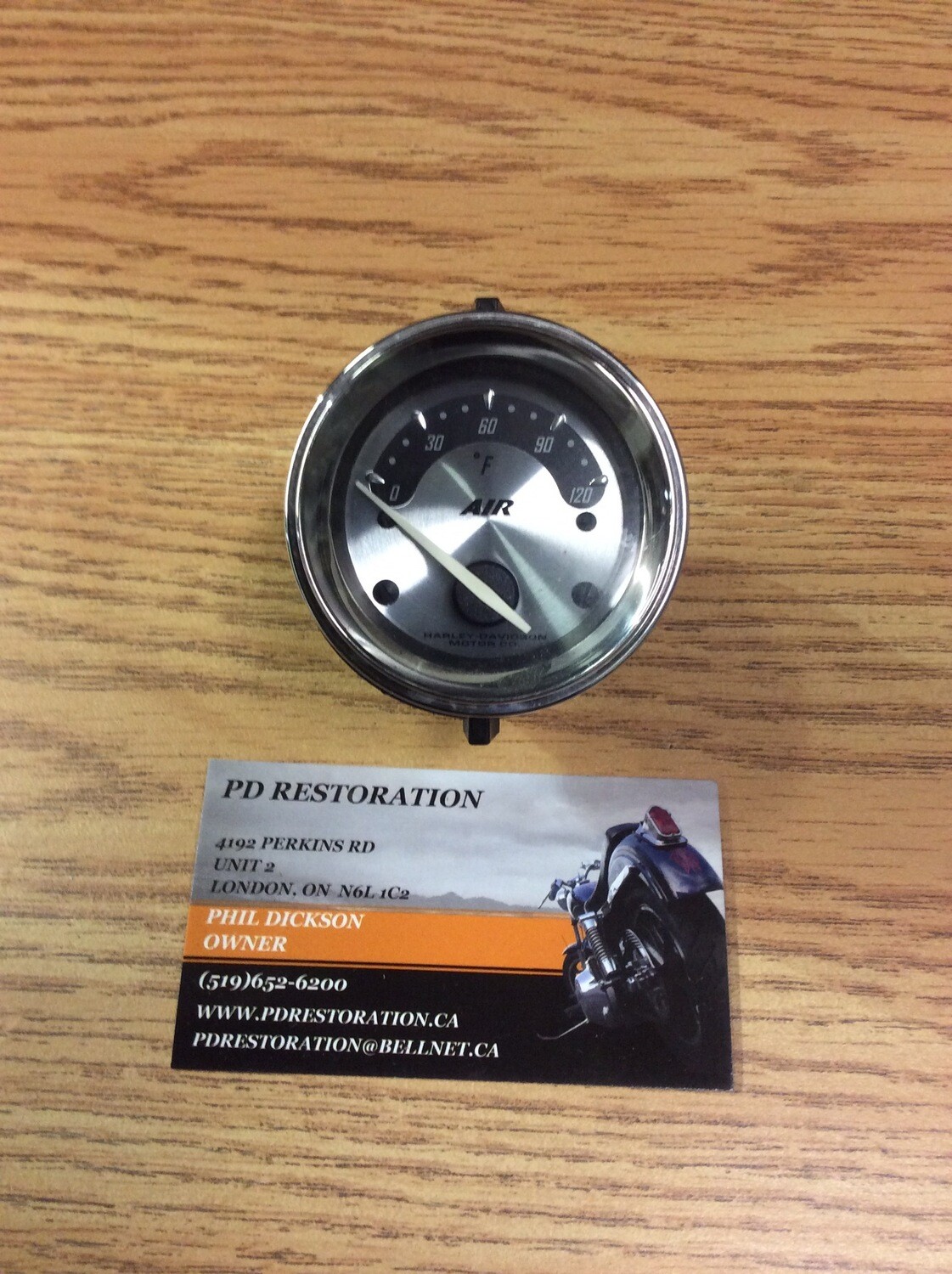 Air Temperature Gauge 7471509 Spun Aluminum Harley Touring Models