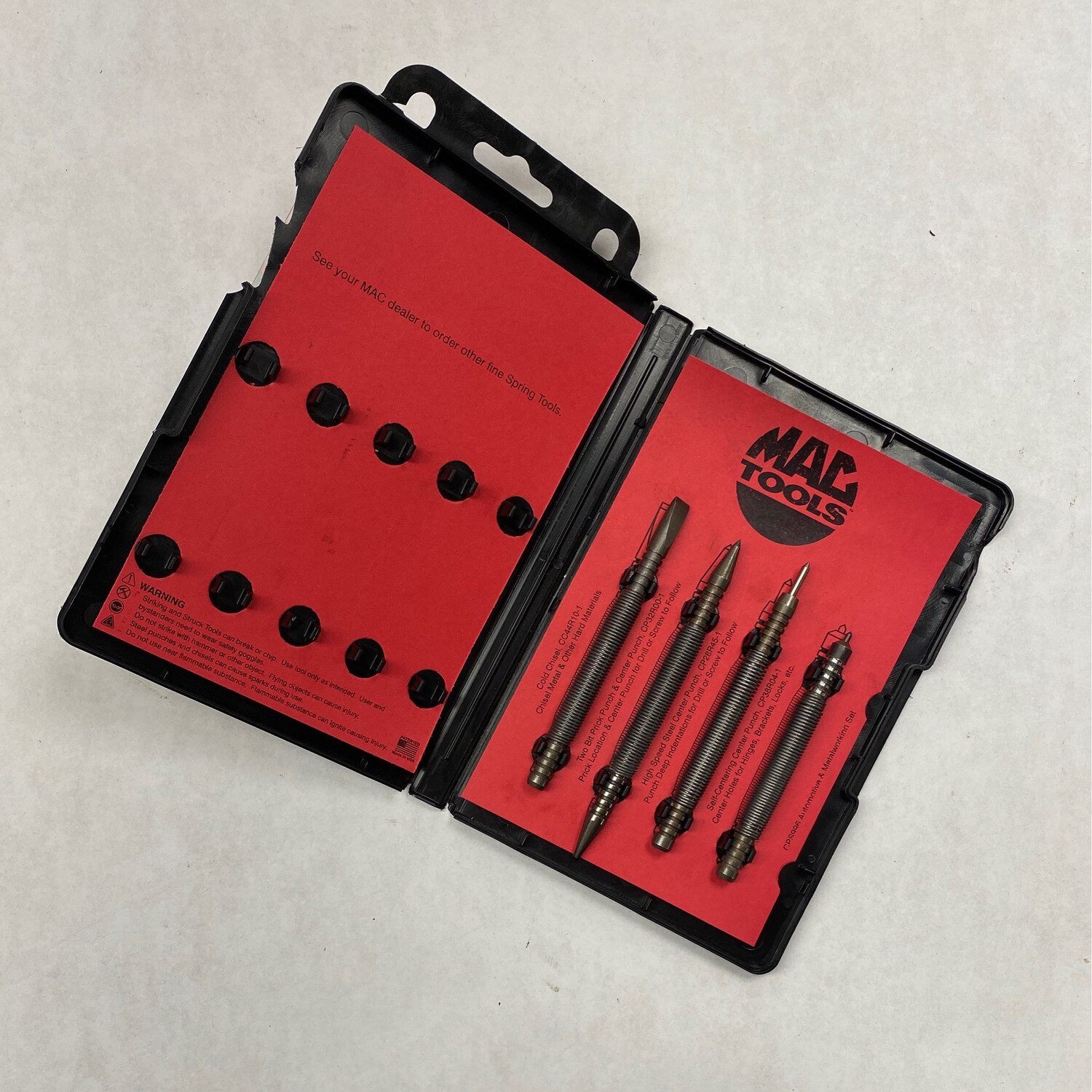 Mac 4pc Spring Punch Set, CPS996 Shop Tool Swapper