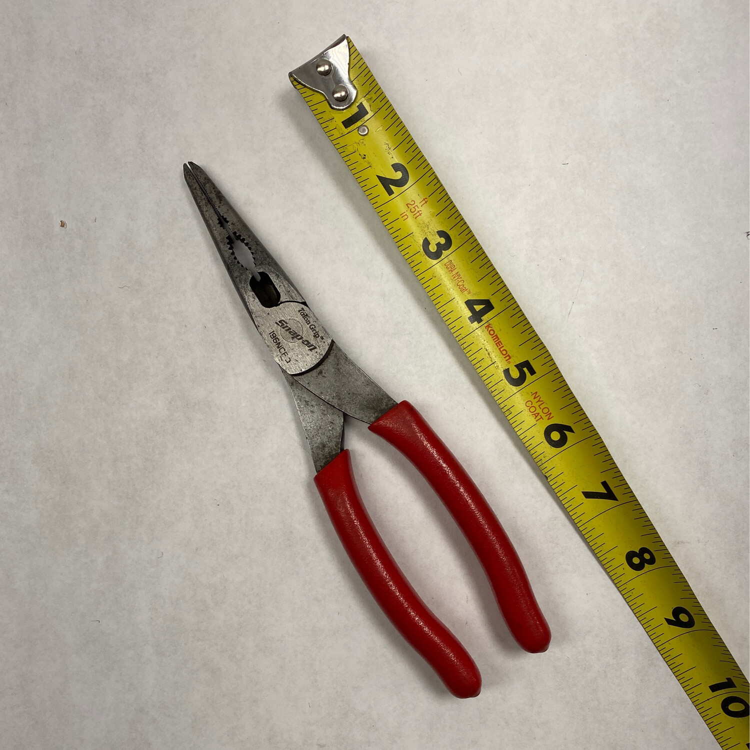 Snap On 8” Talon Grip Cutting Needle Nose Pliers, 196NCF Shop Tool