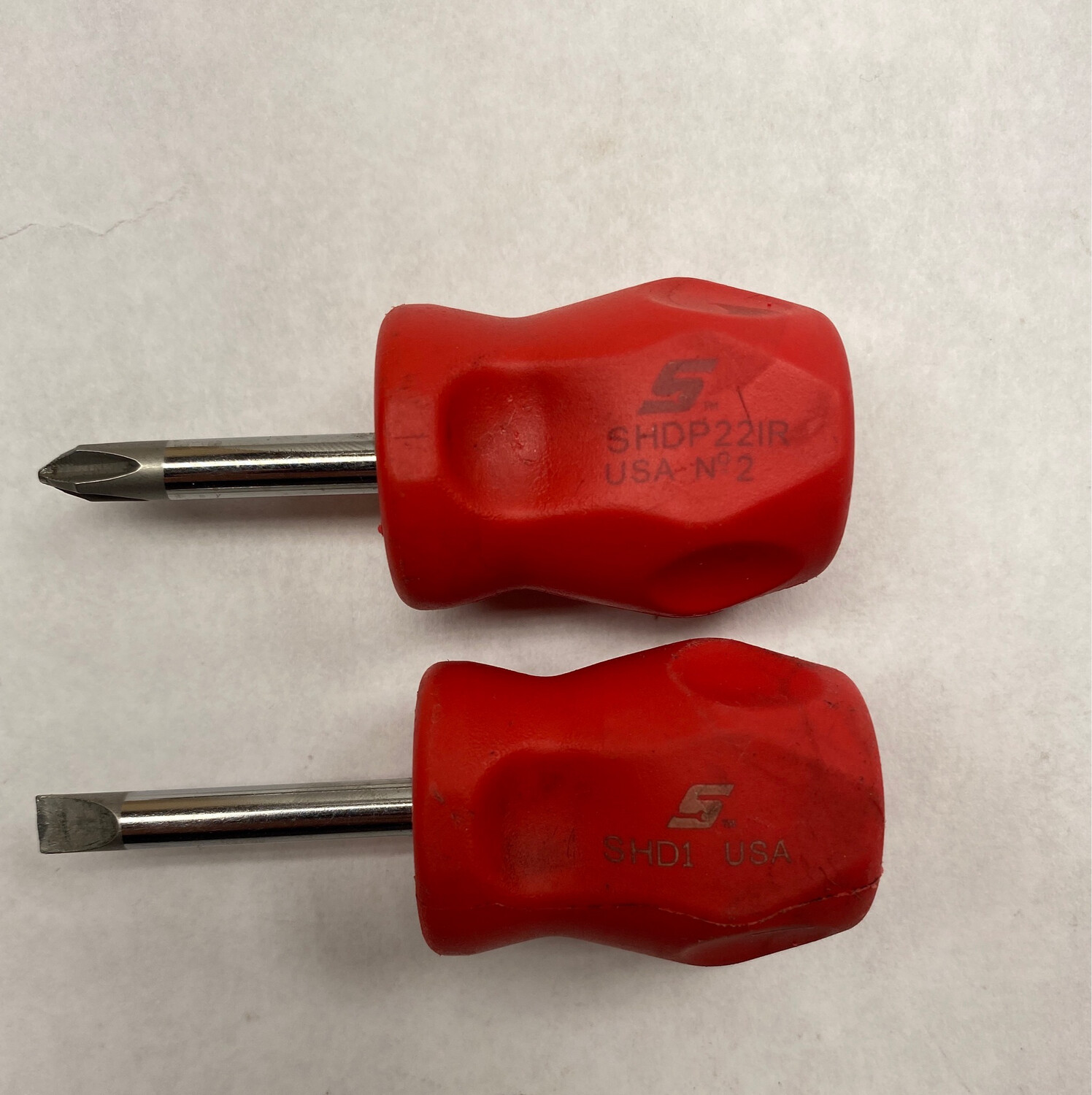 Snap On 2pc Stubby Flathead & Phillips Screwdriver Set Shop Tool