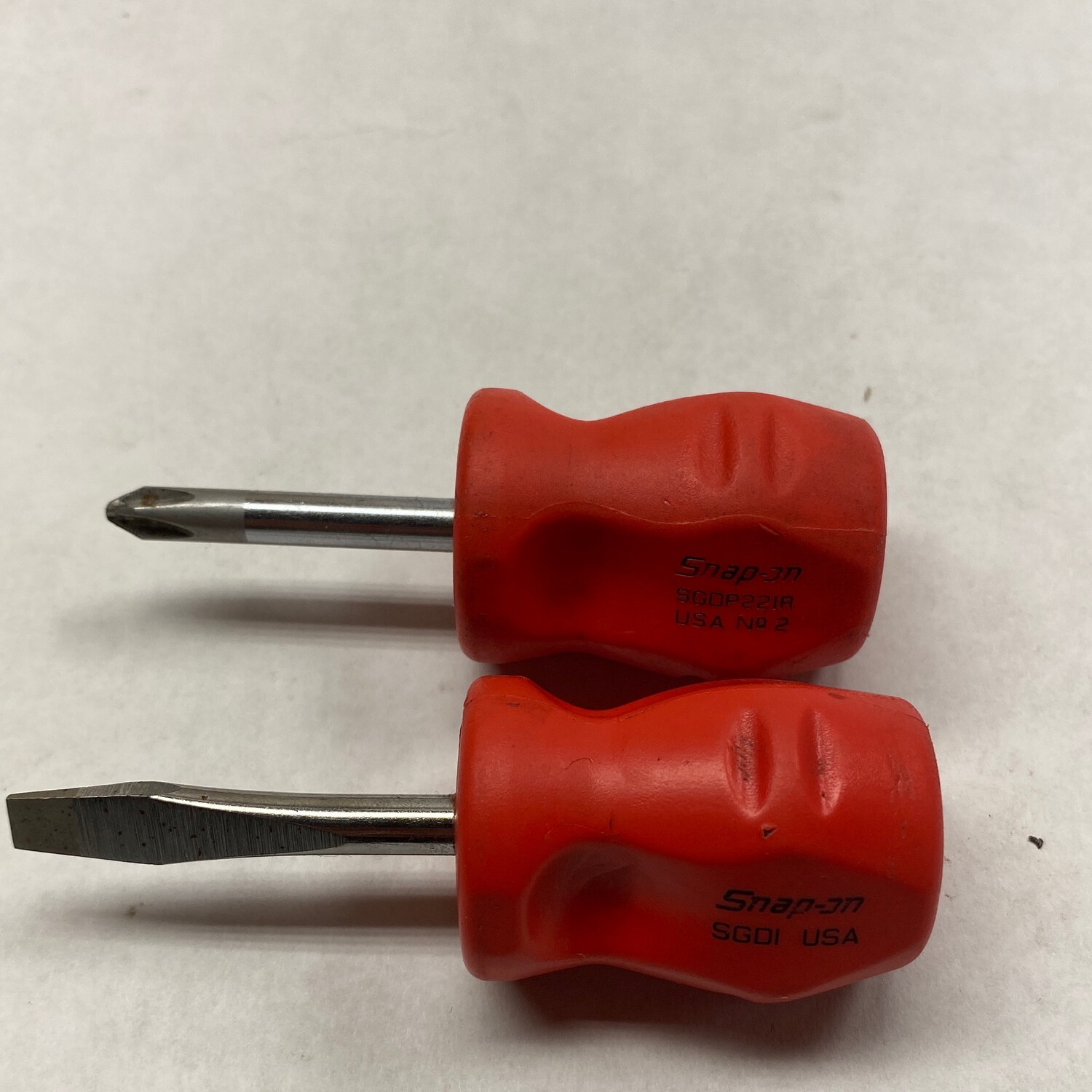 Snap On 2pc Stubby Flathead & Phillips Screwdriver Set Shop Tool