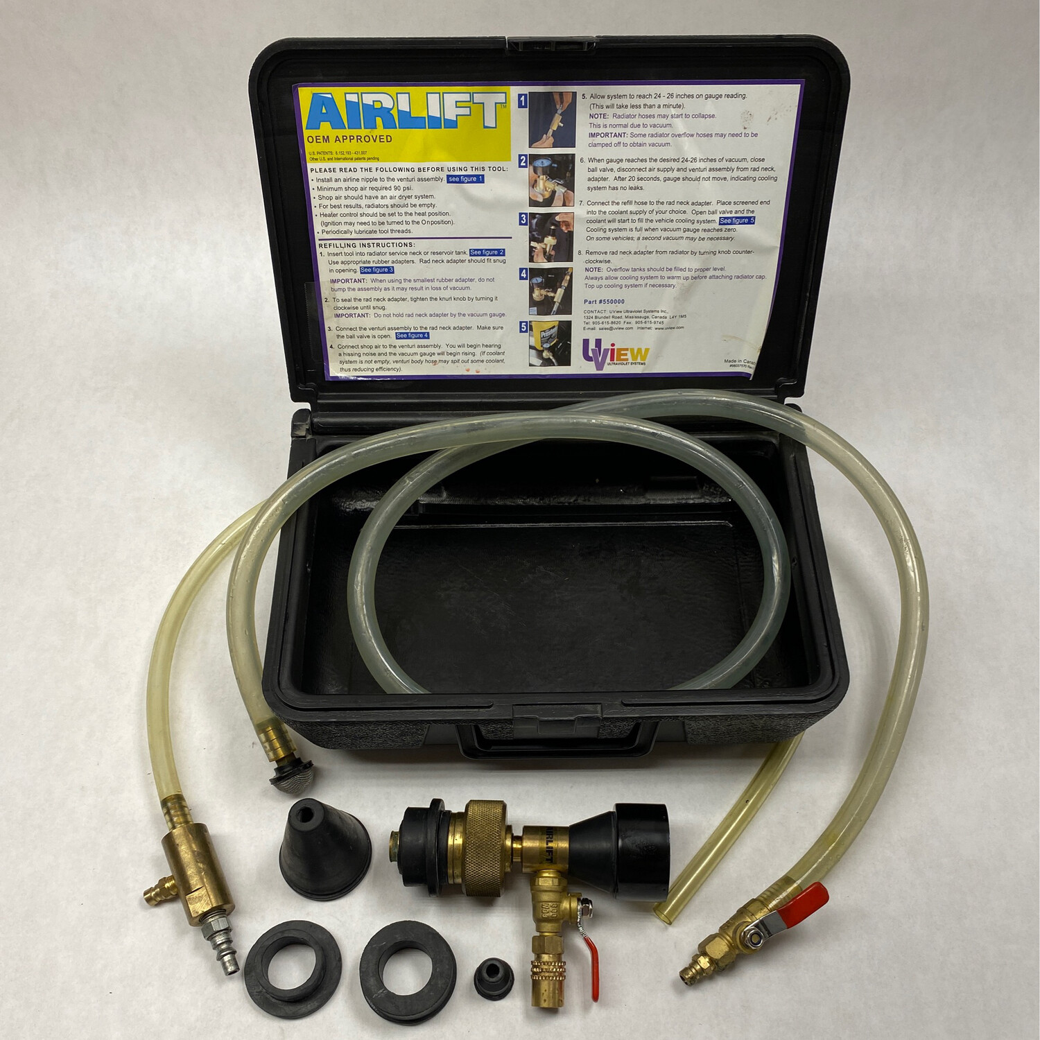 Uview Automotive Airlift Cooling System Airlock Purge & Leak Detector