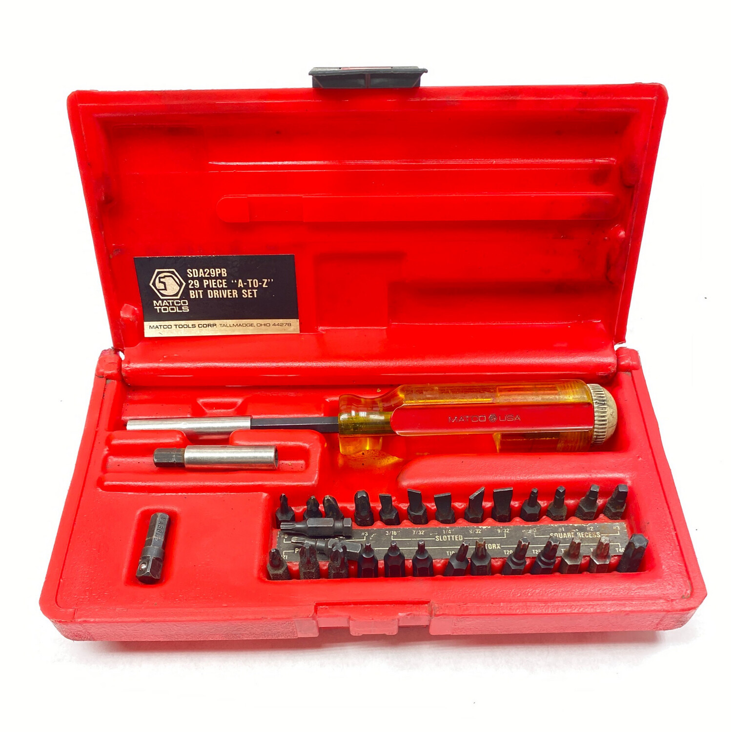 Matco 29Piece Bit Driver Set, SDA29PB Shop Tool Swapper