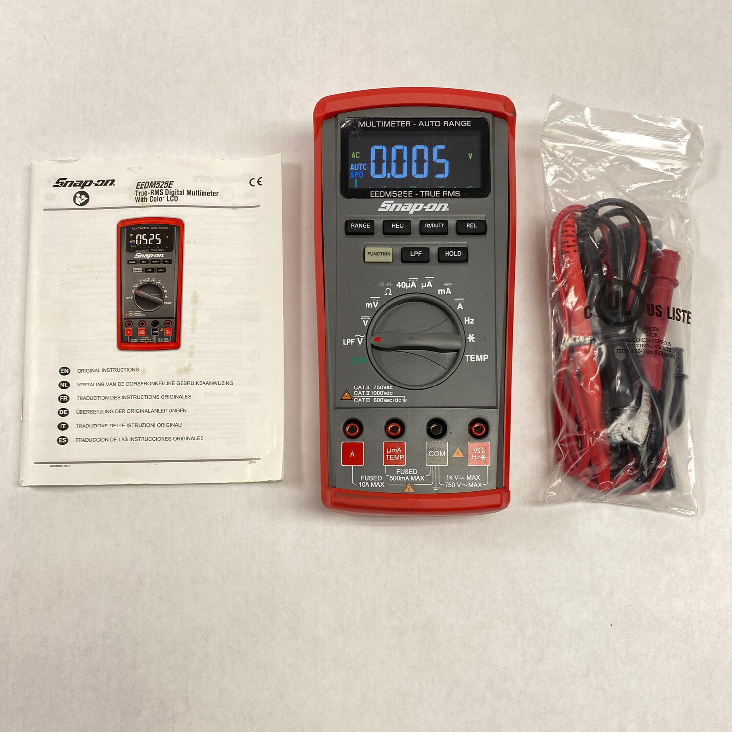 Snap On Auto Range Multimeter, EEDM525E Shop Tool Swapper