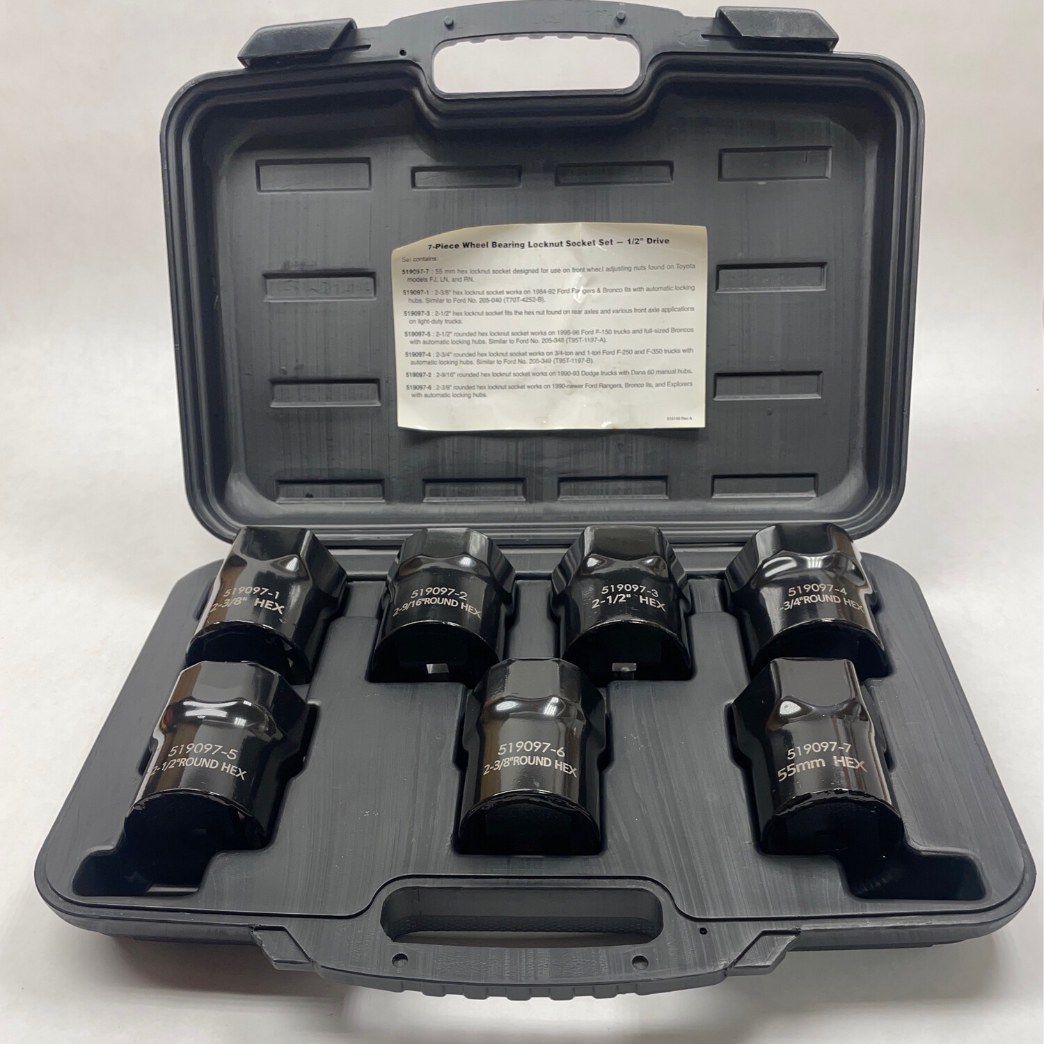 Mac Tools 7pc Wheel Bearing Locknut Socket Set, AS4542 Shop Tool