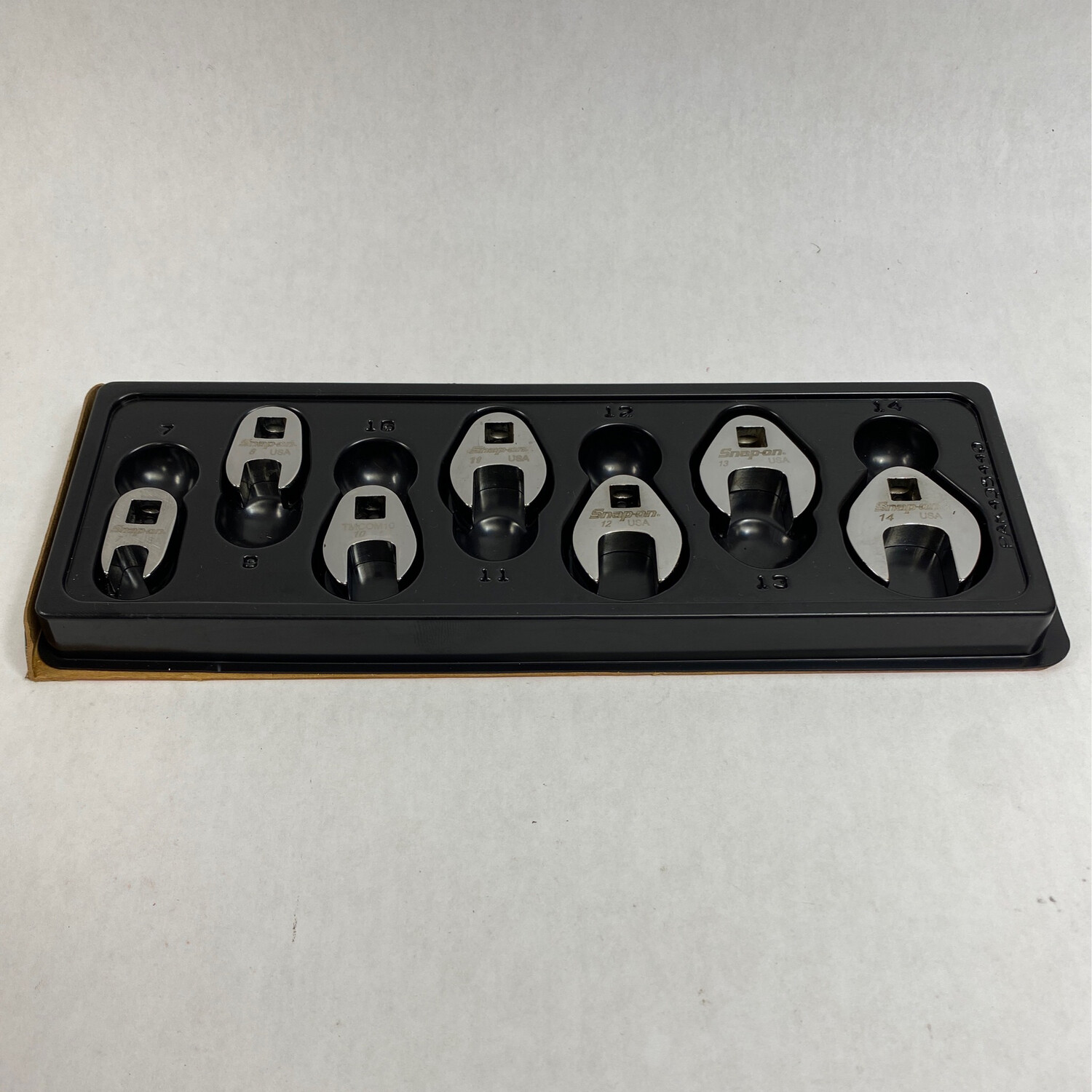 Snap On 7 pc 1/4" Drive Metric OpenEnd Crowfoot Wrench Set (714 mm