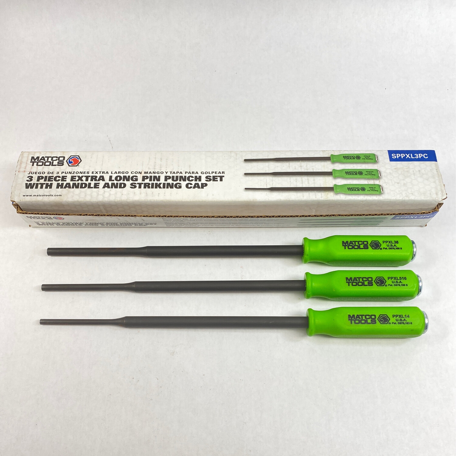 Matco Tools 3 Pc. Extra Long Pin Punch Set With Handle And Striking Cap