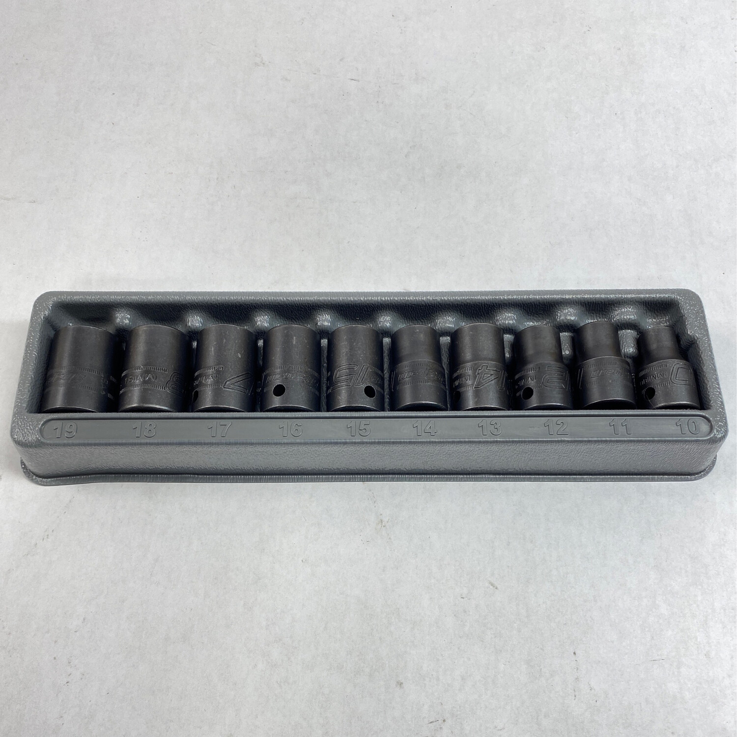 Snap On 10 Pc. 1/2" Drive 6Point Metric Flank Drive Shallow Impact