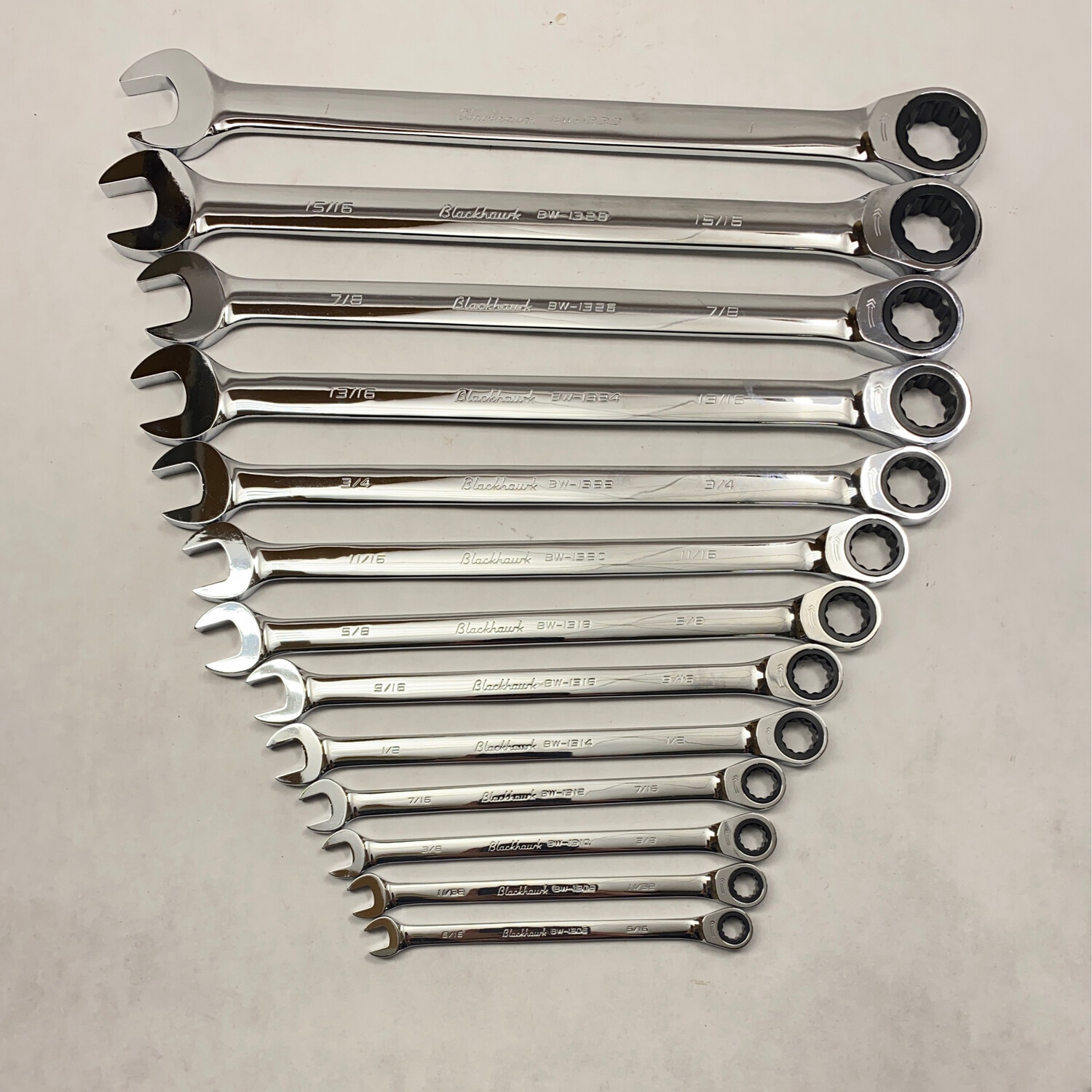 Blackhawk 13pc SAE XL Ratchet Wrench Set Shop Tool Swapper