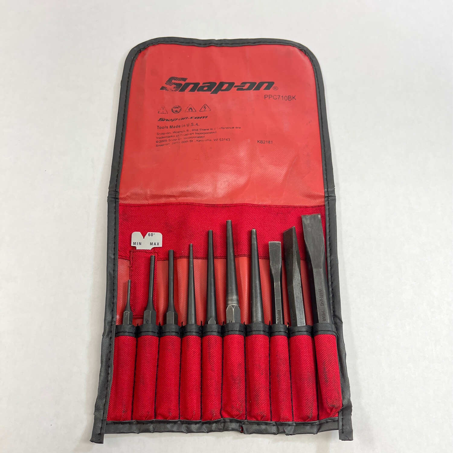 Snap On 11 Pc. Punch and Chisel Set, PPC710BK Shop Tool Swapper