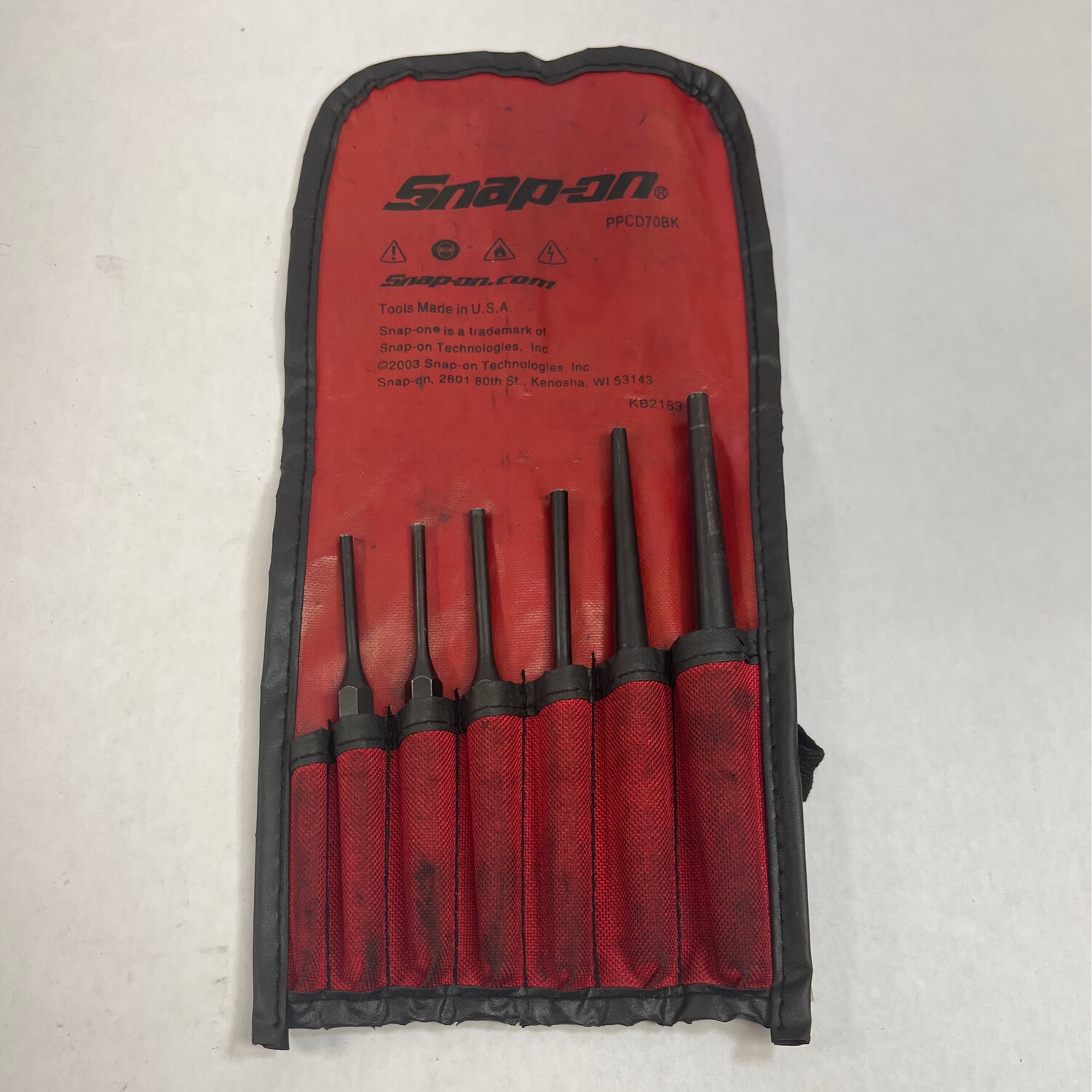 Snap On 7 Pc. Punch and Chisel Set, PPCD70BK Shop Tool Swapper