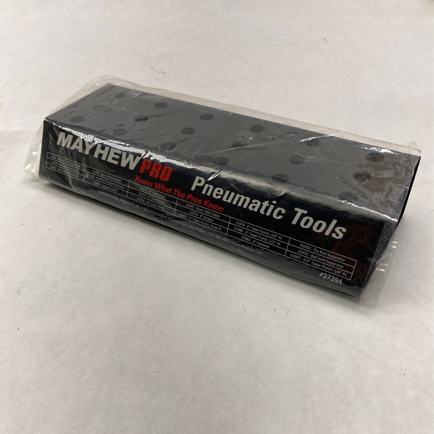 Mayhew Pro Pneumatic Tools Display Block And 18pc Air Hammer Bit Set