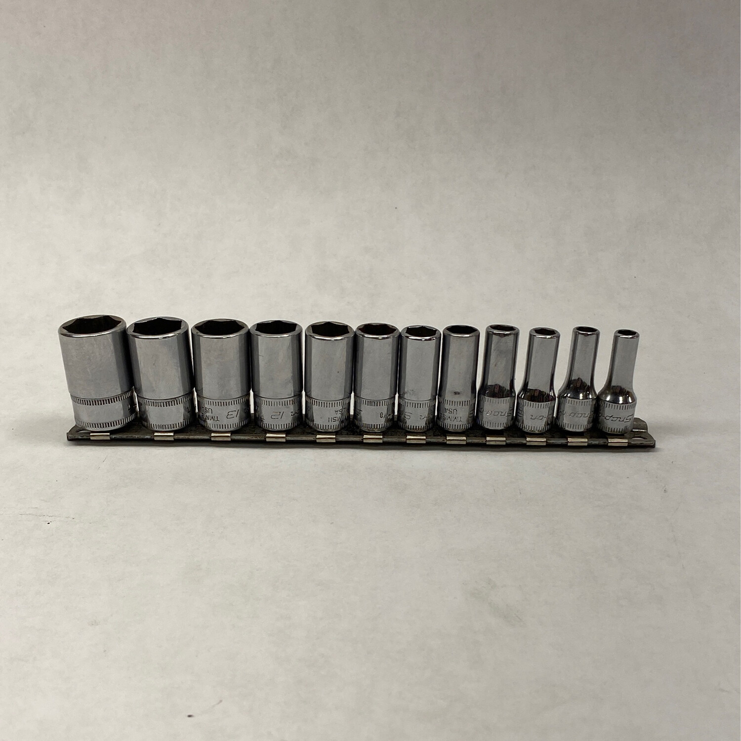 Snap On 12 pc 1/4" Drive 6Point Metric Flank Drive Xtra SemiDeep
