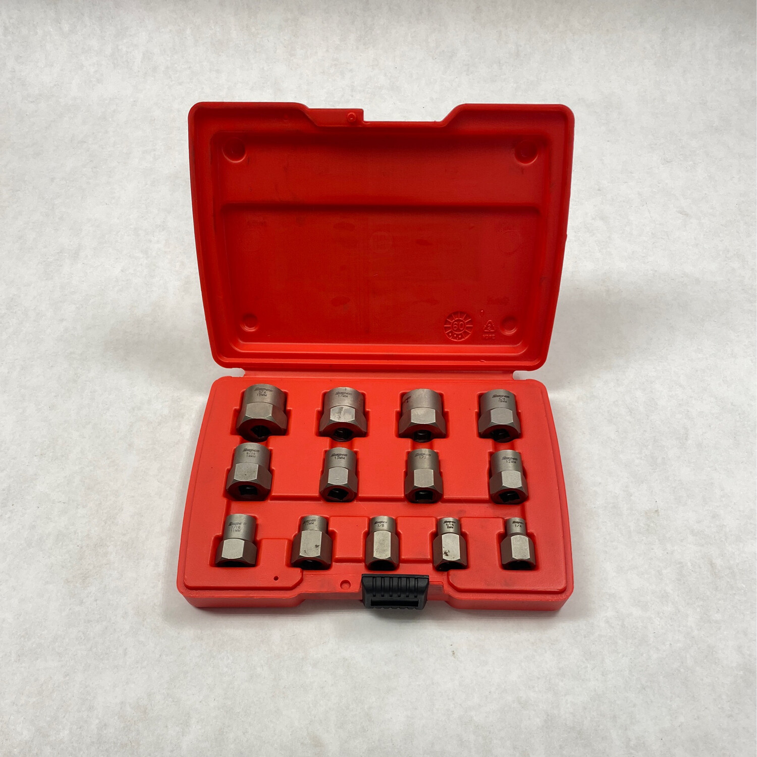 Snap On 13 pc 3/8" Drive Hex Head Fastener Extractor Set (1/43/4