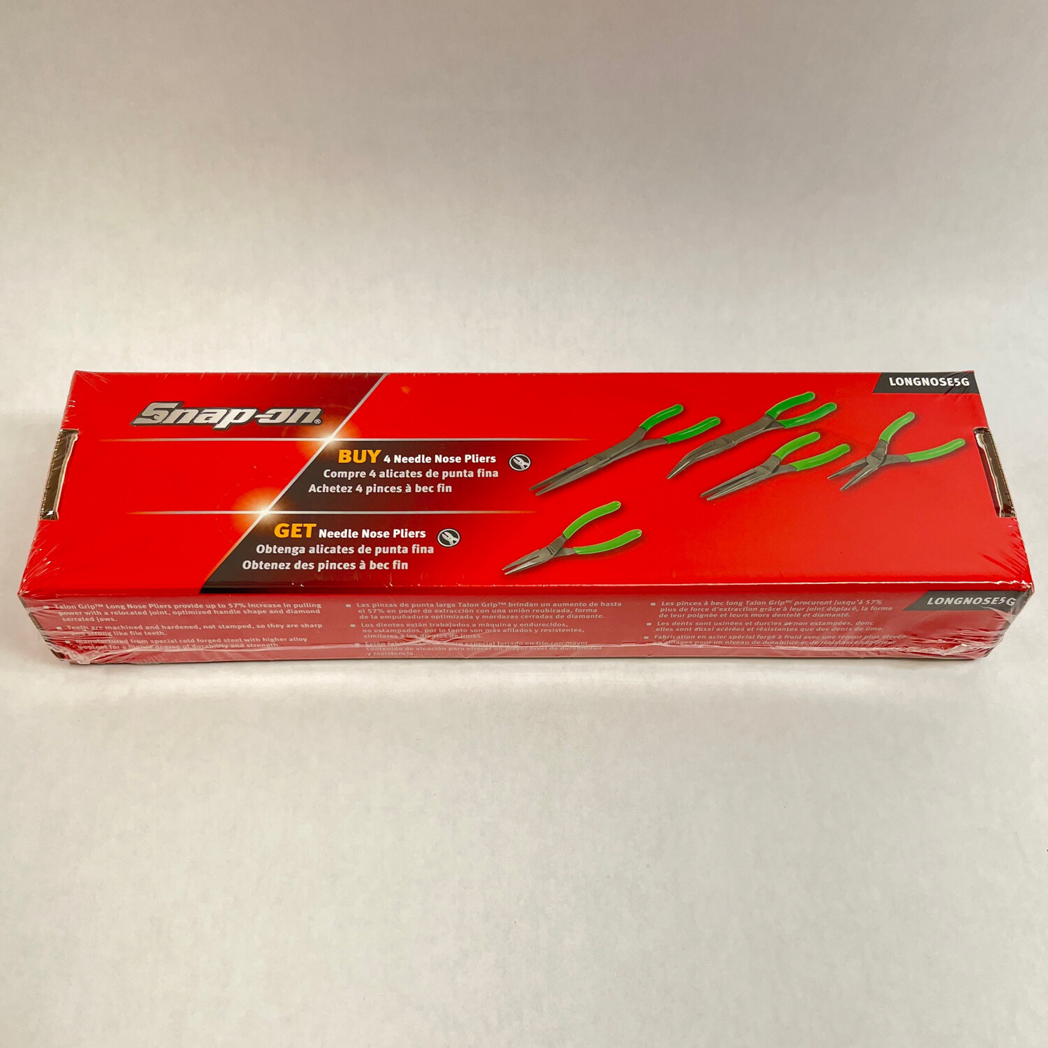 Snap On 5pc Green Needle Nose Plier Set, LONGNOSE5G Shop Tool Swapper