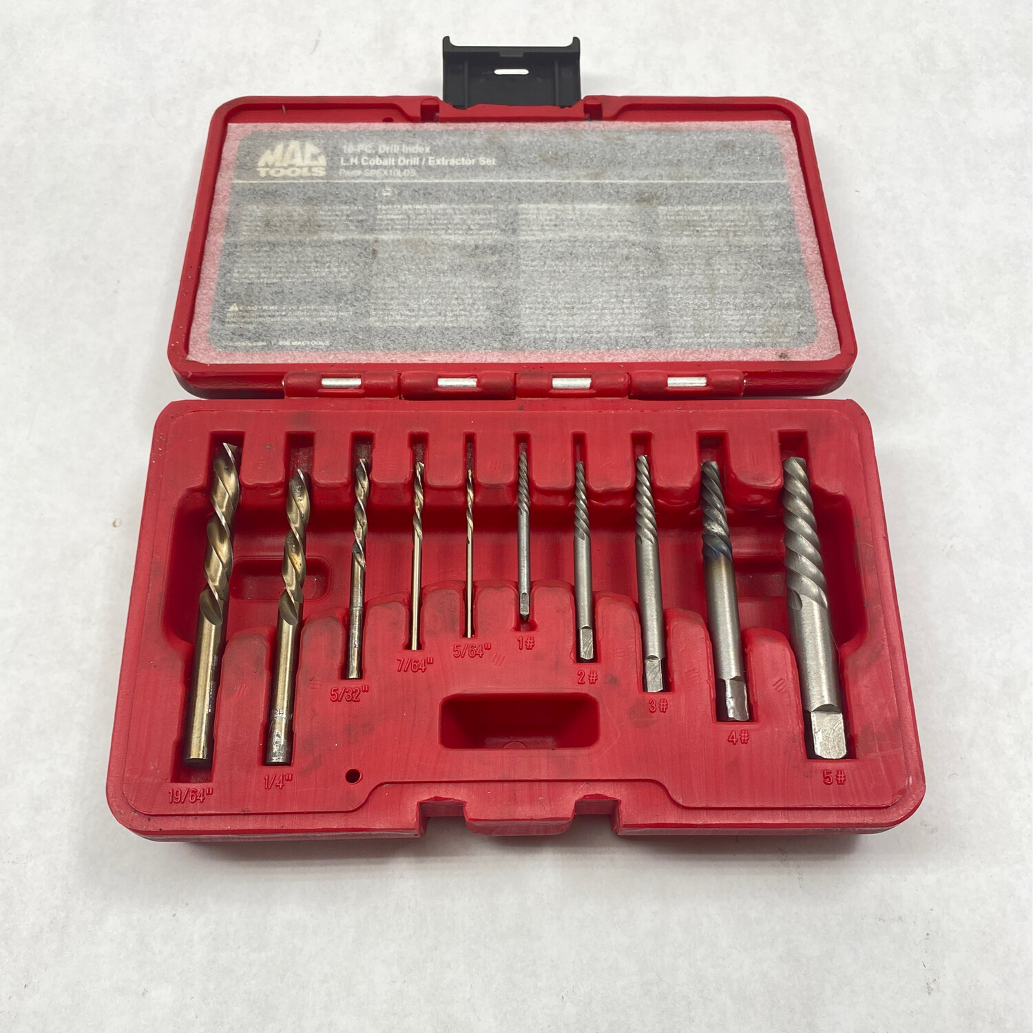 Mac Tools 10 Pc. Left Hand Cobalt Drill Bit/ Extractor Set, SPEX10LDS