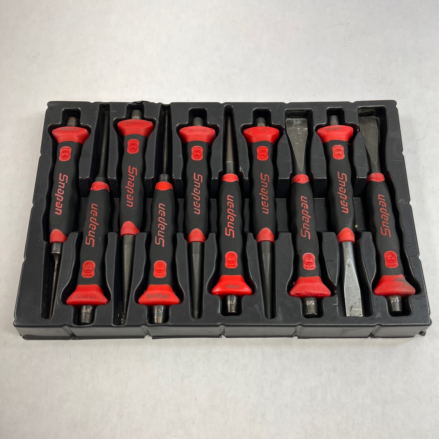 Snap On 10 Pc. Soft Grip Punch and Chisel Set, PPCSG710 Shop Tool