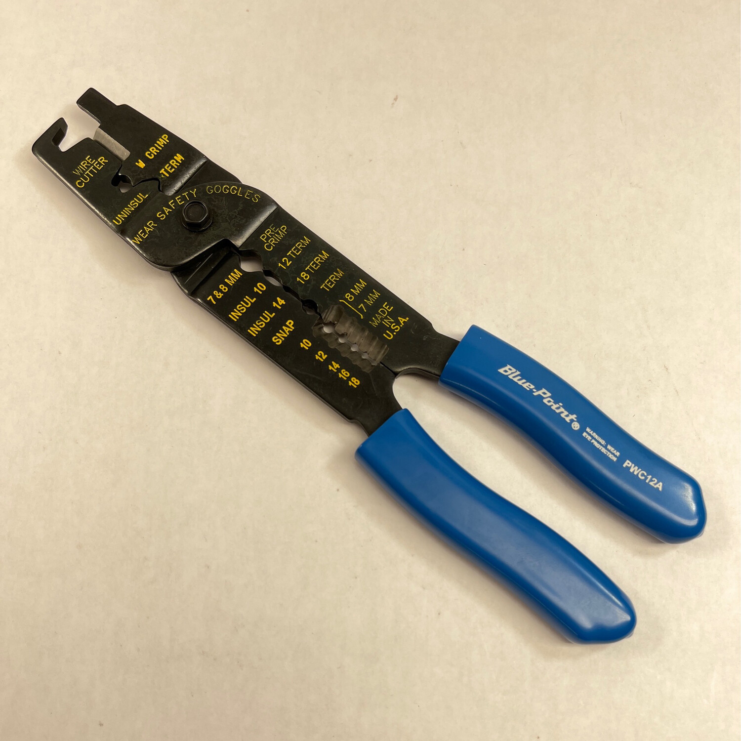 Snap On 91/2" Wire Stripper/ Cutter/ Crimper, PWC12A Shop Tool Swapper