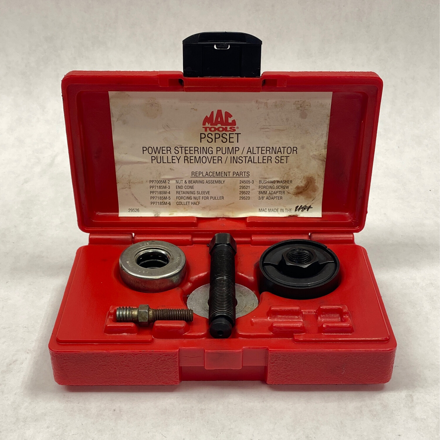 Mac Tools Power Steering Puller Remover/installer Set, PSP SET Shop