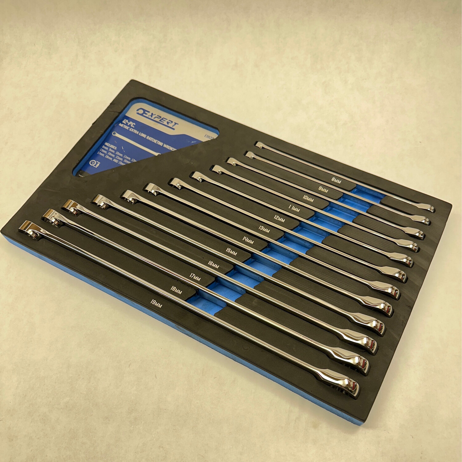 Expert 12pc Metric Extra Long Ratcheting Wrench, E111120 Shop Tool