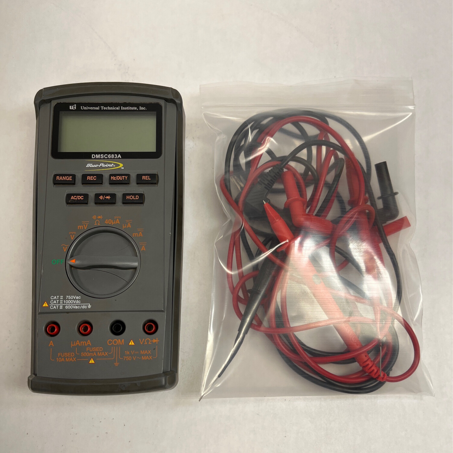 Blue Point Digital Multimeter With Test Leads, DMSC683A Shop Tool