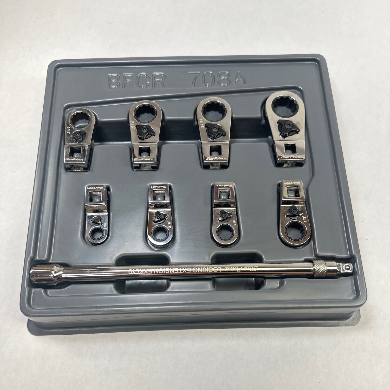 Blue Point 9 pc 3/8" Drive 12Point SAE Ratcheting Crowfoot Wrench Set