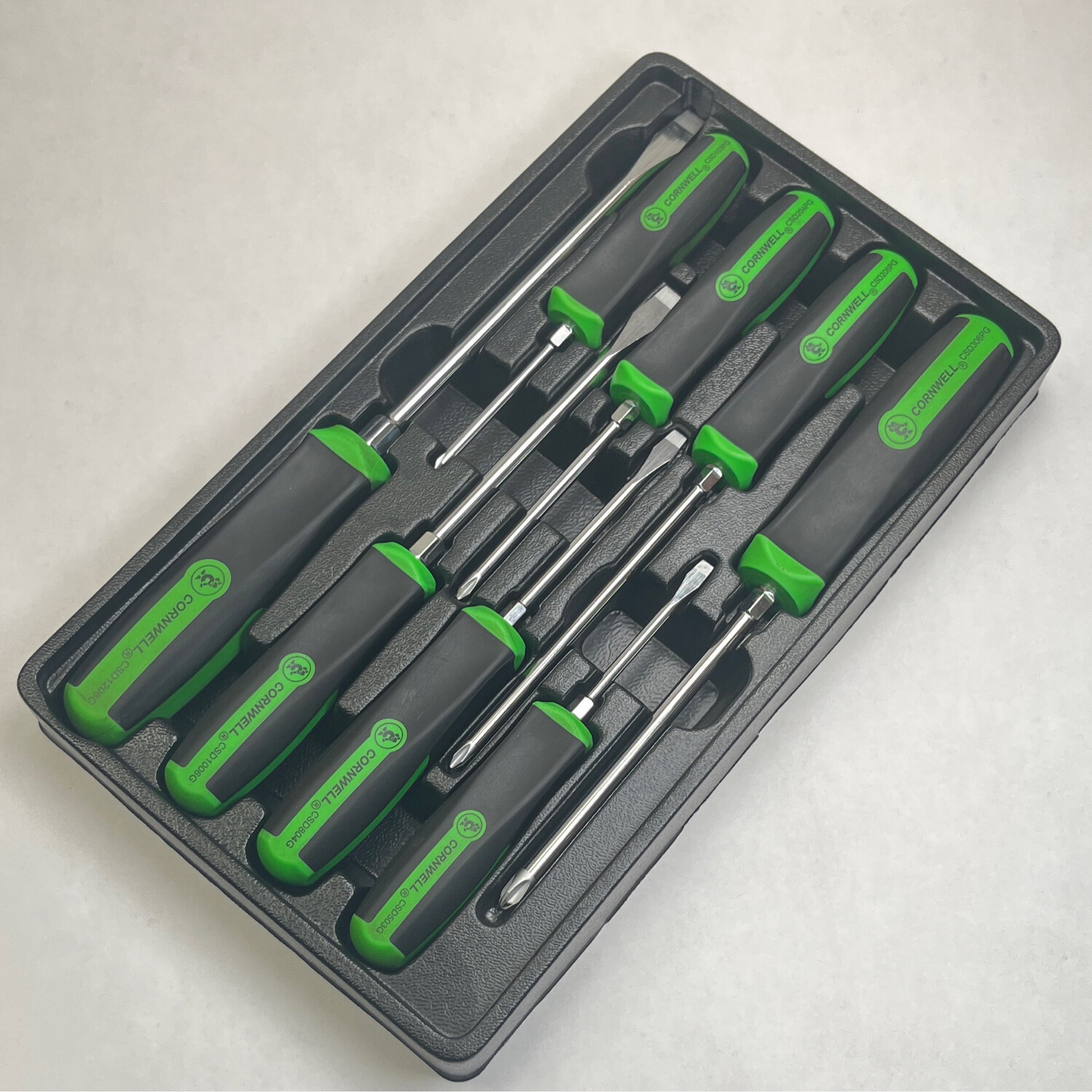 Cornwell 8pc Screwdriver Set (Green), BA782 Shop Tool Swapper