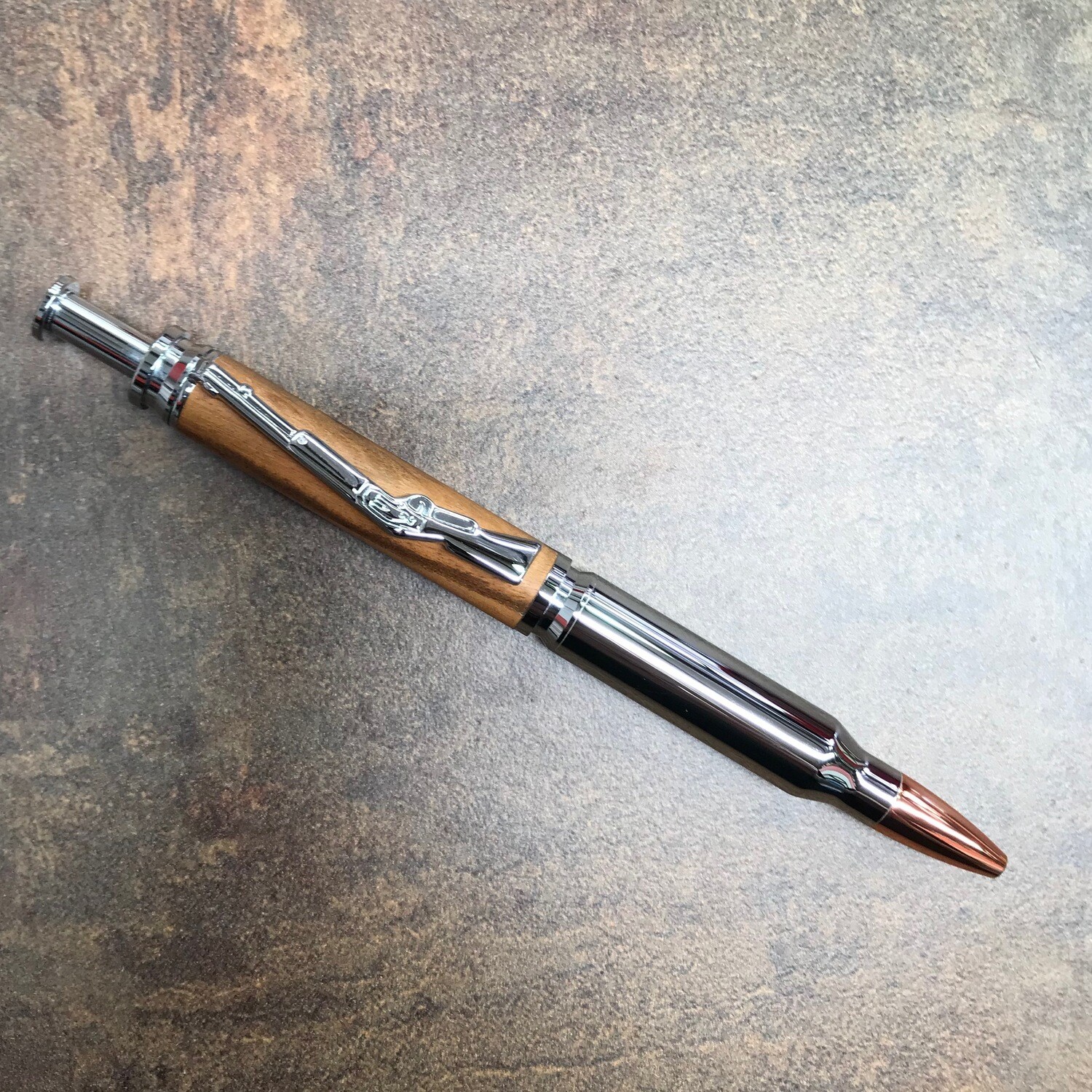 Chrome & Copper Click Bullet Pen Kit