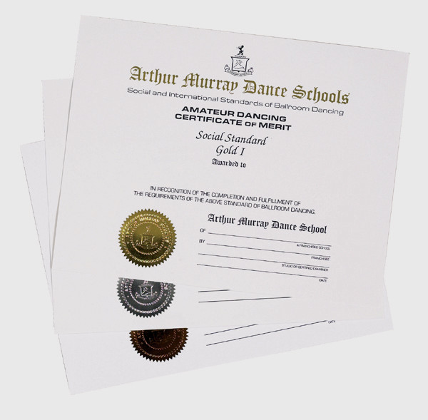 CERTIFICATES BRONZE Certificates Arthur Murray