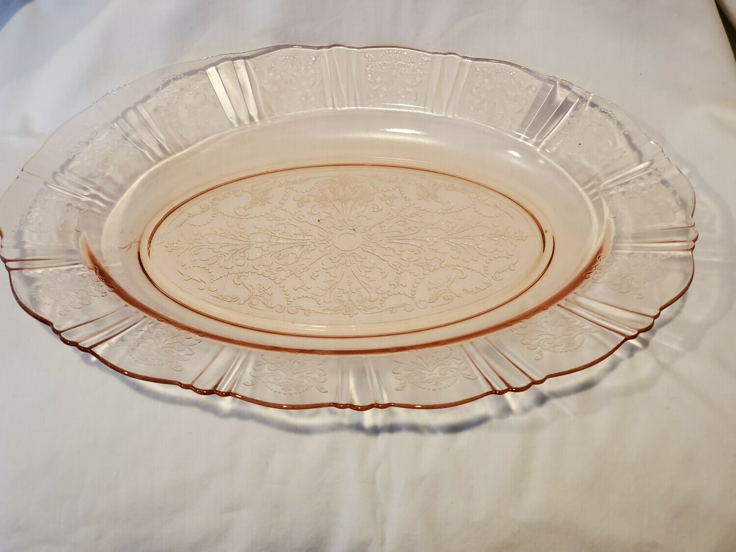MacBethEvans, Oval Platter, American SweetheartPink Depression Glass, 13"