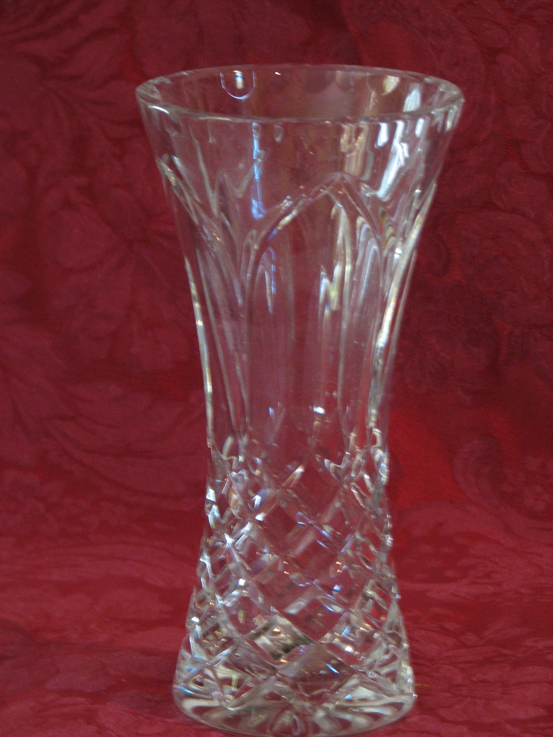 Handcut Polish Crystal Vase, 24 Leaded 7.75" Tall