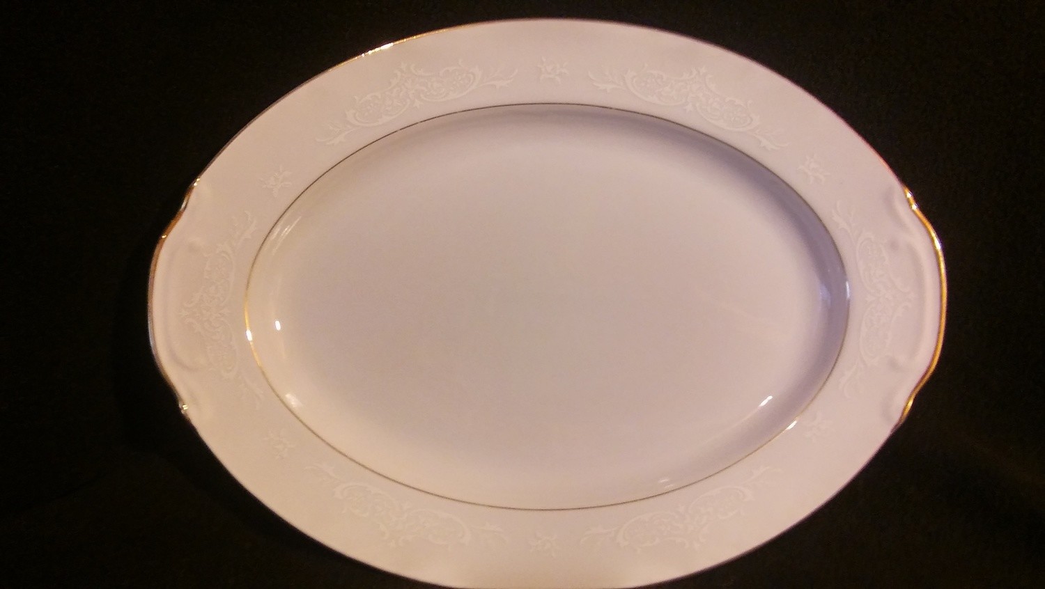 Style House Fine China, Oval Serving Platter 14 1/2", Tapestry Pattern