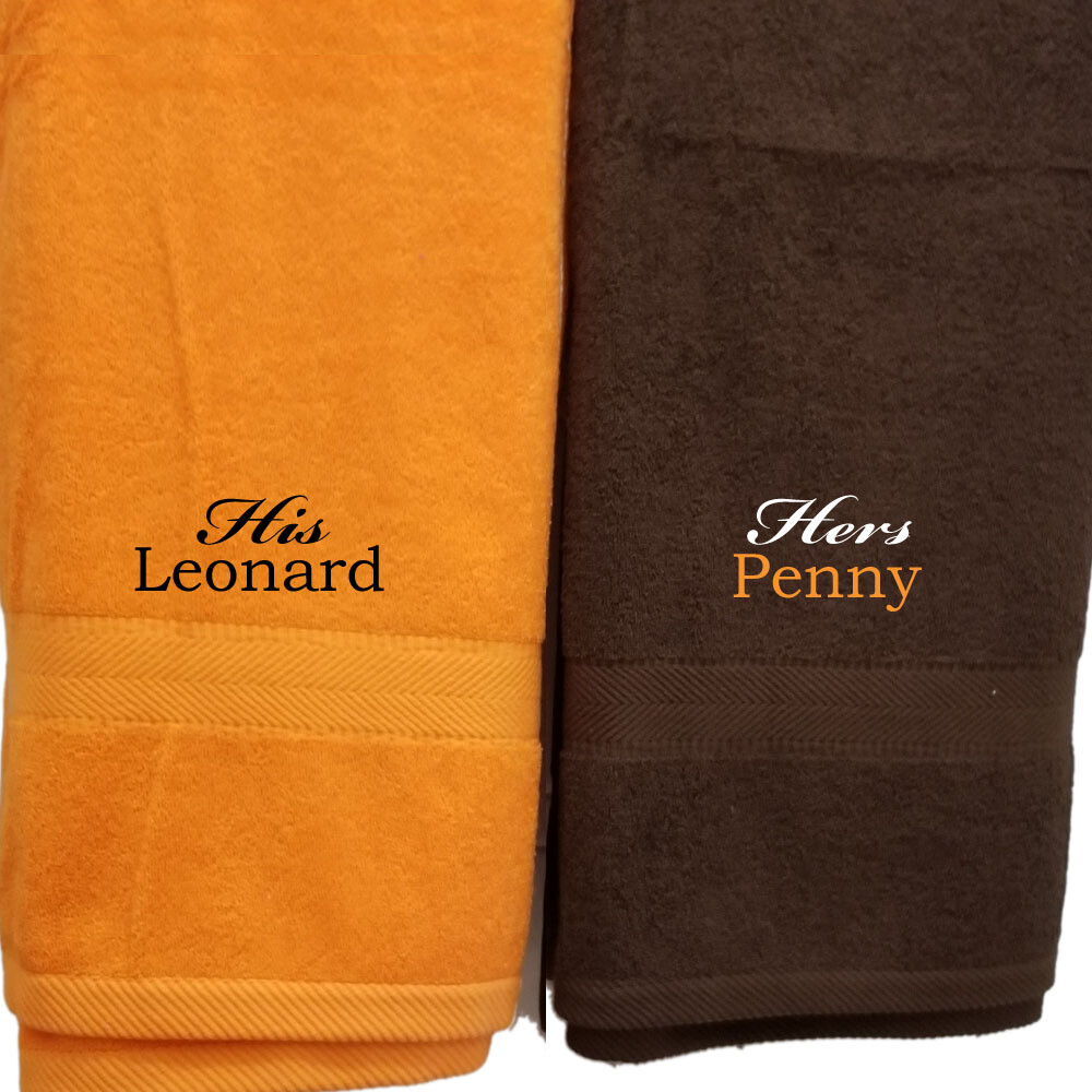 His Hers Couples Two Piece Personalize Bath Towel Set * Product
