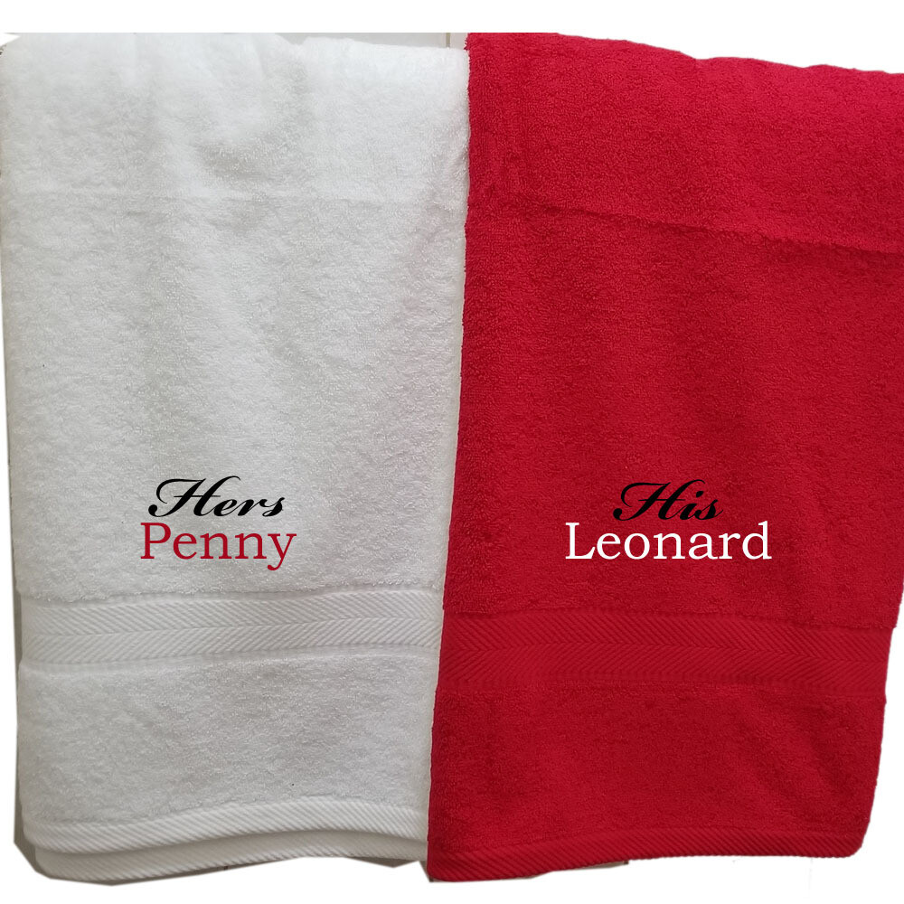 His Hers Couples Two Piece Personalize Bath Towel Set Product Category *