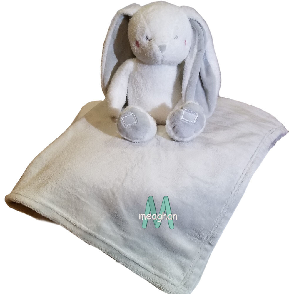 Personalized Kids Throw Blanket Bunny Plush Two Piece * Product