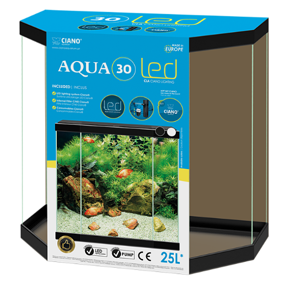 Aquarium Aqua 30 led Ciano