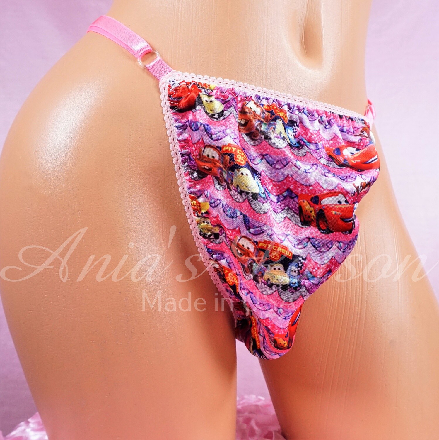 Christmas Print Hamster novelty sissy men’s soft shiny Triangle T thong